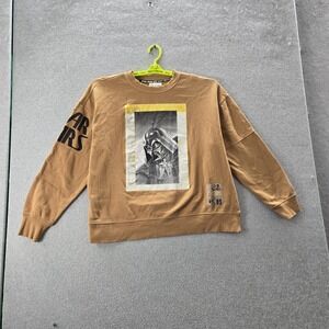 Disney Parks Women Sweatshirt XL Brown Graphic Print Darth Vader Logo Boxy